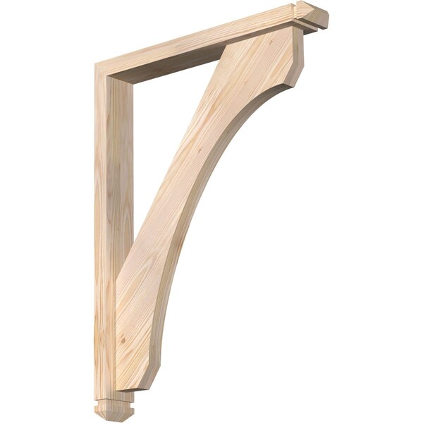 Ekena Millwork Legacy Arts and Crafts Smooth Bracket w/ Offset Brace, Douglas Fir, 3 1/2"W x 24"D x 32"H BKT0402X24X32LEC03SDF - main
